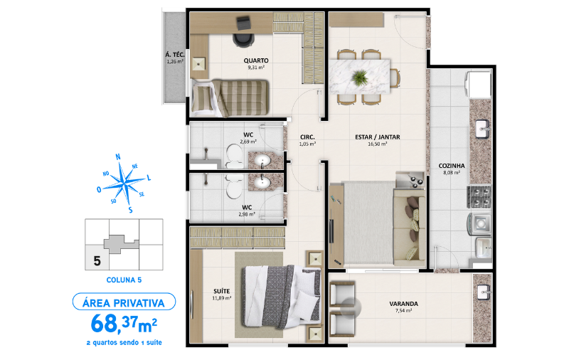 Apartamento, 2 quartos, 69 m² - Foto 37