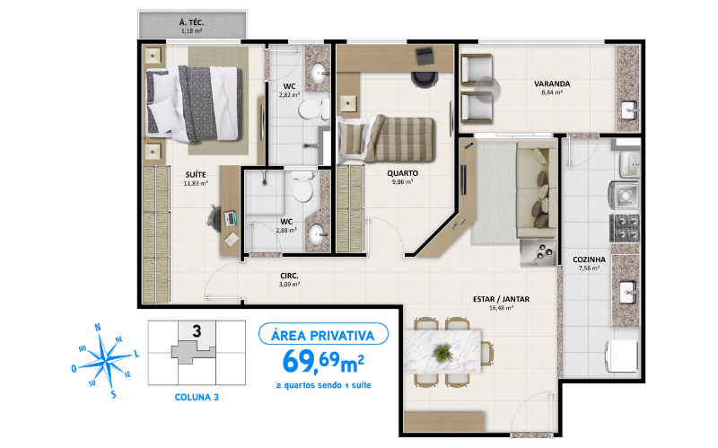 Apartamento, 2 quartos, 69 m² - Foto 35